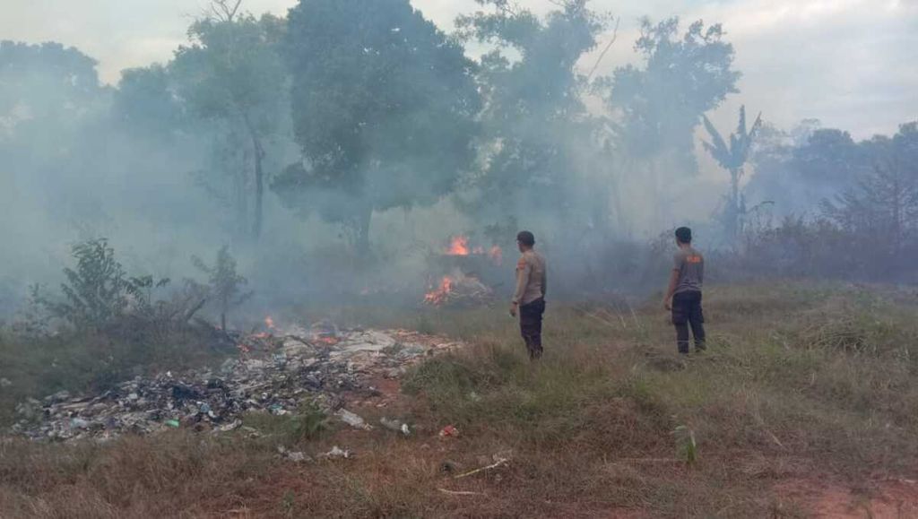 Kebakaran lahan di Distrik Sota, Kabupaten Merauke, Papua, pada 14 September 2020 lalu.