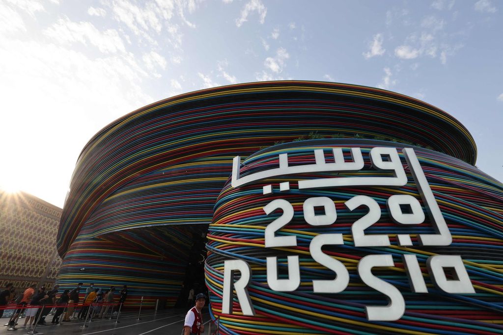 Paviliun Rusia pada ajang Expo 2020 di Dubai, Uni Emirat Arab, 27 Februari 2022. 