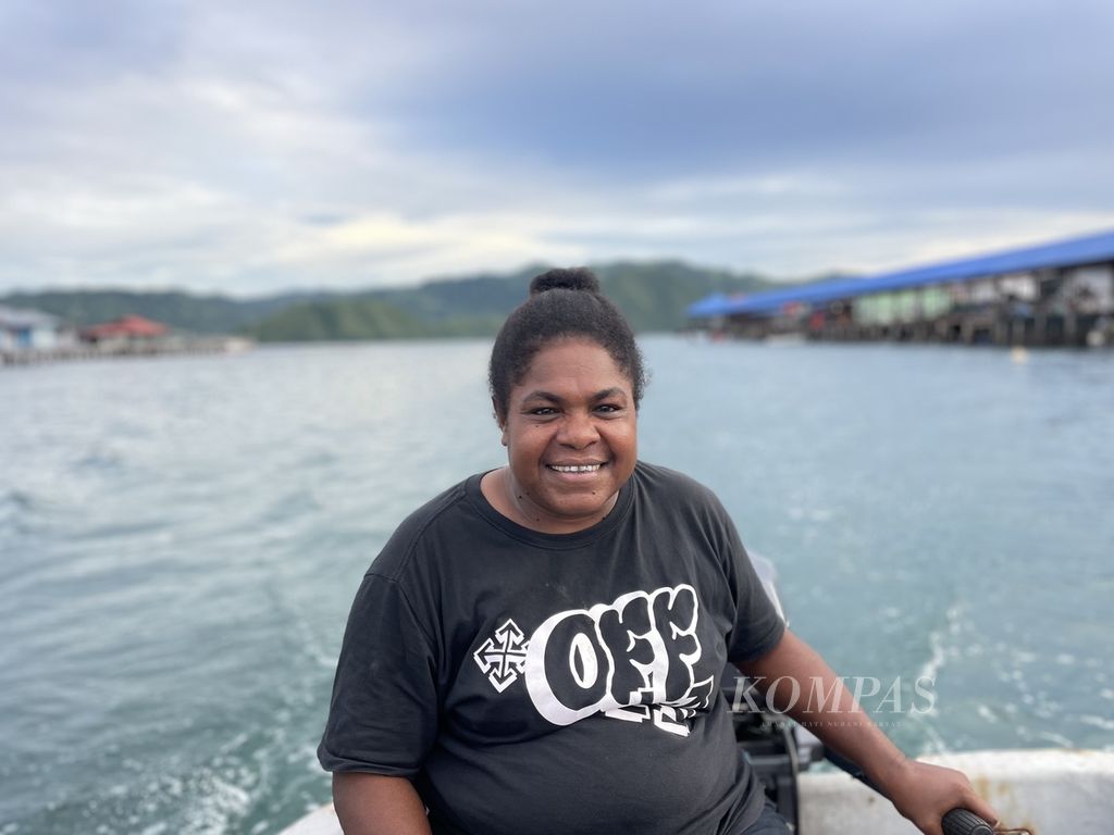 Petronela Merauje (43) or Mama Nela, an environmental activist from Enggros Village, Abepura District, Jayapura City, Papua.