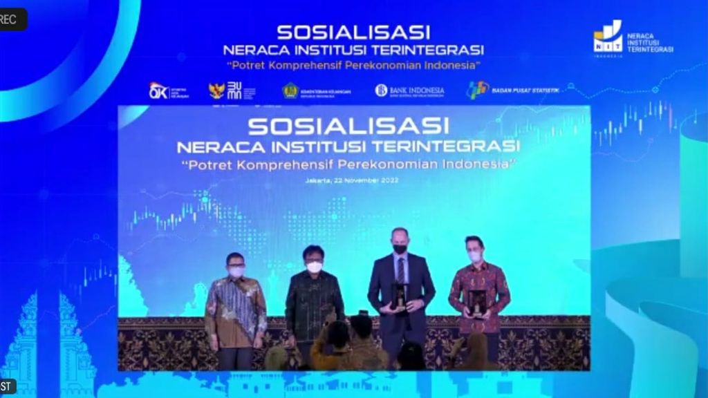 Sosialisasi Neraca Institusi Terintegrasi (NIT) dengan tema ”Potret Komprehensif Perekonomian Indonesia” di Jakarta Barat, Selasa (22/11/2022).