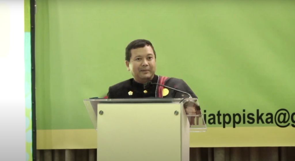 Ketua Presidium Pusat Ikatan Sarjana Katolik (Iska) Luky A Yusgiantoro dalam acara puncak Dies Natalis ISKA ke-65 bertema "Menjunjung Martabat Kemanusiaan dan Kesetaraan", Minggu (28/5/2023) di Universitas Katolik Atma Jaya, Jakarta.