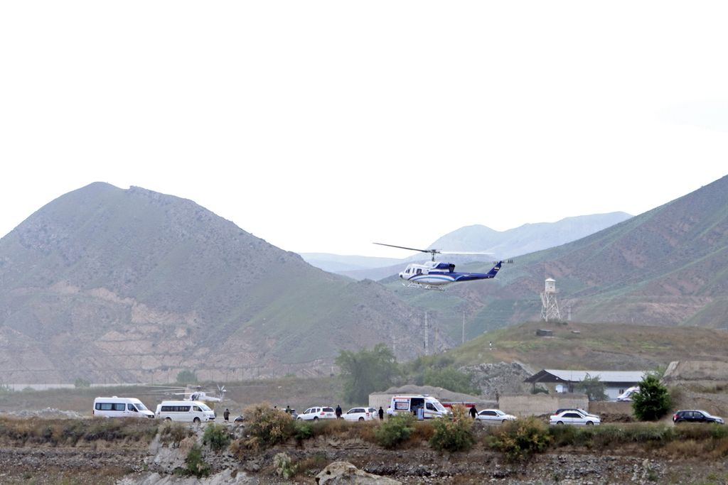 The helicopter carrying Iranian President Ebrahim Raisi took off from the border region of Iran and Azerbaijan after President Raisi, along with Azerbaijani President Ilham Aliyev, inaugurated the Qiz Qalasi Dam in the border area of both countries on May 19, 2024.