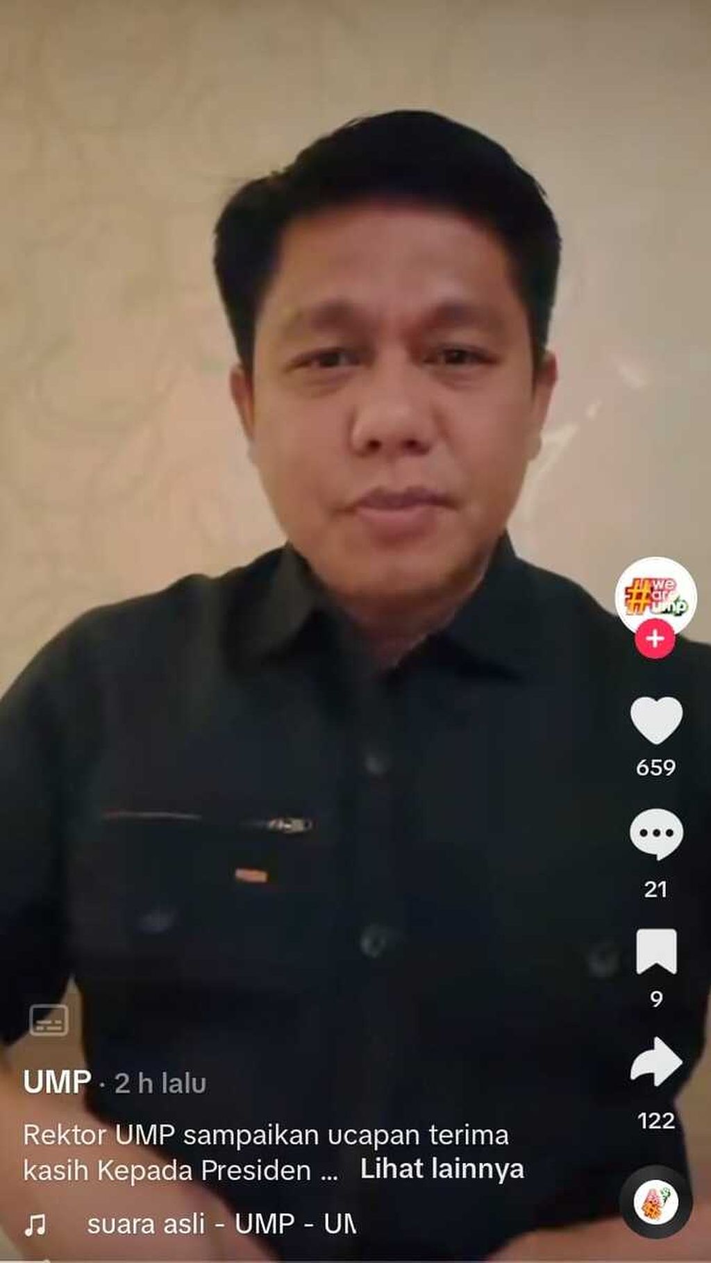 Tangkapan layar video pernyataan Rektor Universitas Muhammadiyah Purwokerto (UMP) Jebul Suroso.