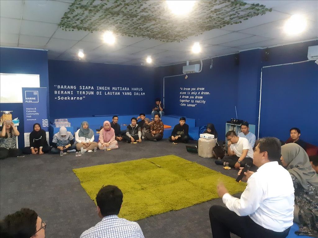 Pertemuan antara pelaku usaha rintisan digital kelautan dan perikanan Digifish Network, di Jakarta, awal Agustus 2019. Komunitas pelaku usaha rintisan digital menjadi wadah para pelaku untuk bertukar informasi hingga kolaborasi bisnis.