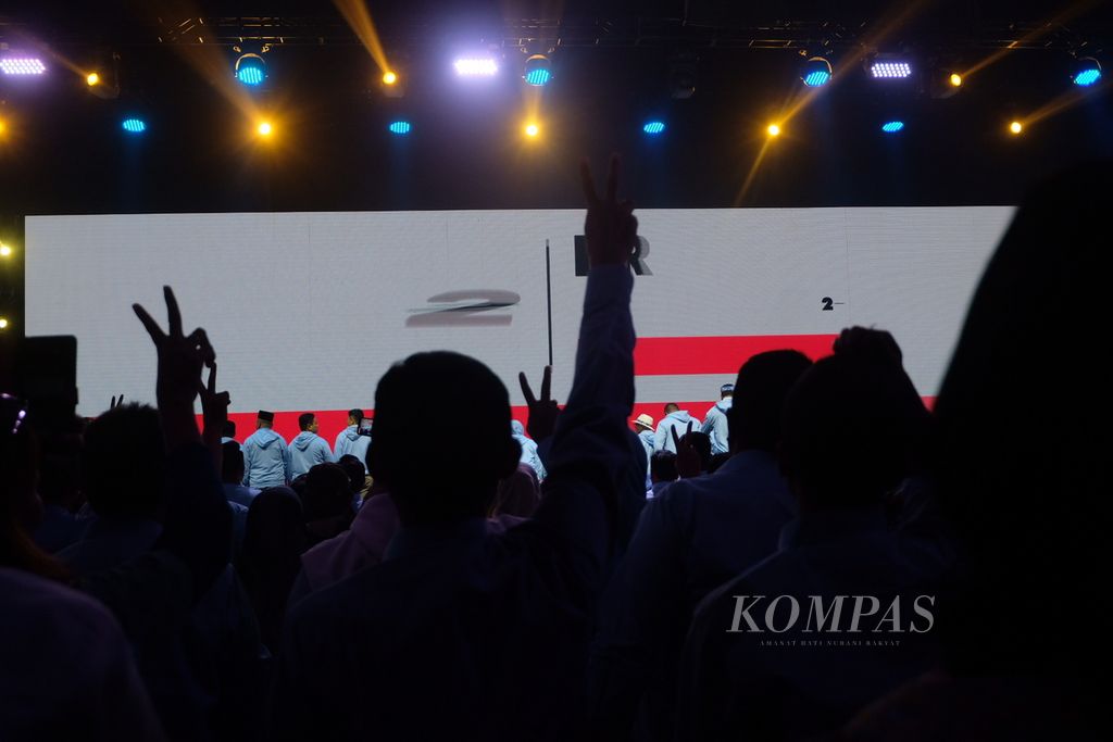 Suasana peresmian Tim Kampanye Daerah Prabowo-Gibran Jawa Barat di Kota Bandung, Sabtu (25/11/2023).
