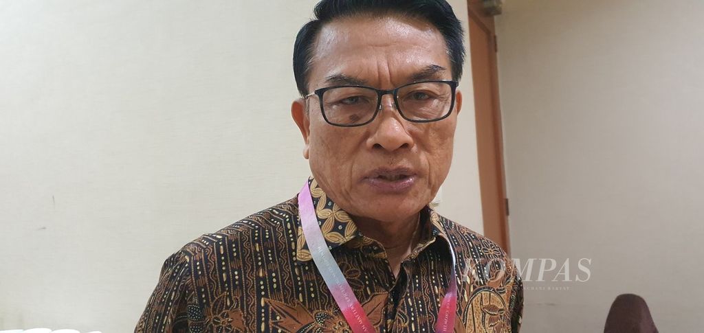 Kepala Staf Kepresidenan Moeldoko memberikan keterangan di sela penyelenggaraan KTT Ke-43 ASEAN di Jakarta Convention Center, Jakarta, Rabu (6/9/2023).