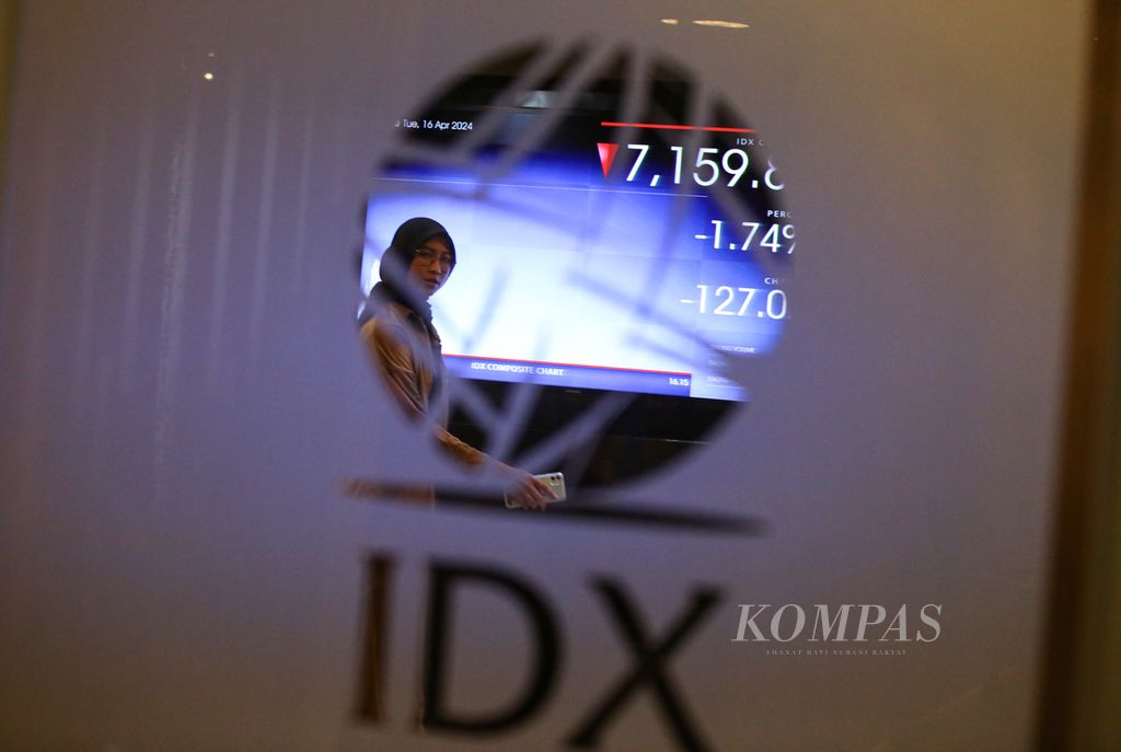 Ilustrasi pergerakan indeks sahan di Bursa Efek Indonesia. 