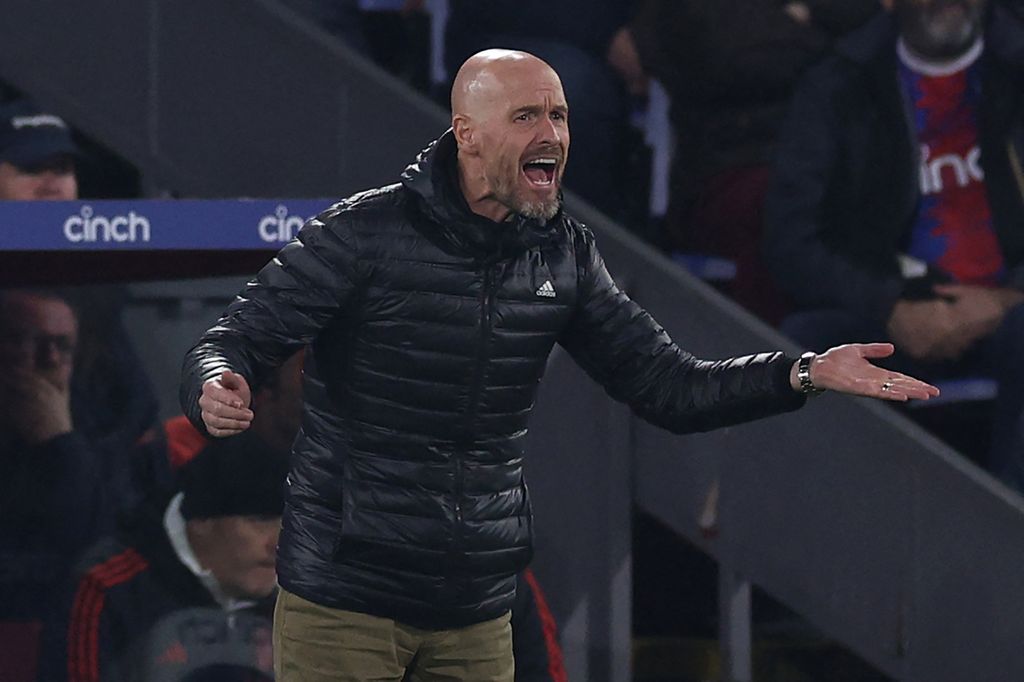 Manchester United manager, Erik ten Hag, during the English Premier League match between MU and Crystal Palace at Selhurst Park, London, on May 6, 2024. Ten Hag will lead his team against Manchester City in the FA Cup final on Saturday, May 25, 2024.