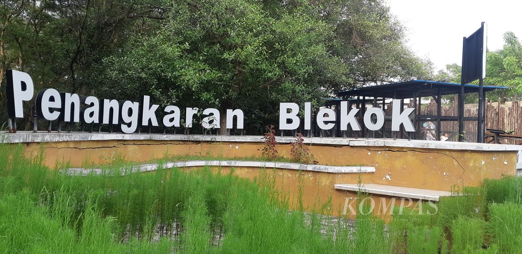 Pemandangan di Kampung Blekok, Desa Klatakan, Kabupaten Situbondo, Jawa Timur, Senin (28/3/2022). 