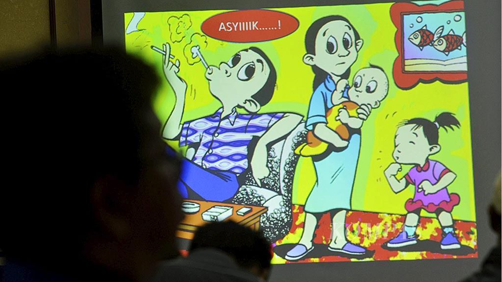 Ilustrasi: Salah satu karikatur yang ditampilkan pembicara pada Ramadan Bincang Anak di Jakarta, beberapa waktu lalu.