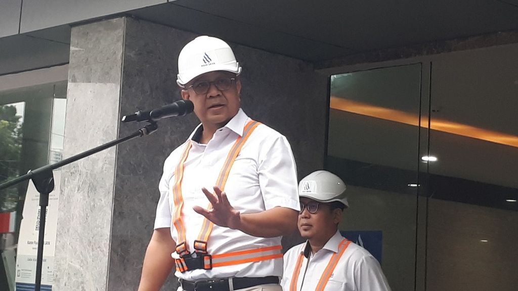 Direktur Utama PAM Jaya Arief Nasrudin di Kantor Perumda PAM Jaya Pejompongan, Tanah Abang, Jakarta Pusat, Rabu (1/2/2023).