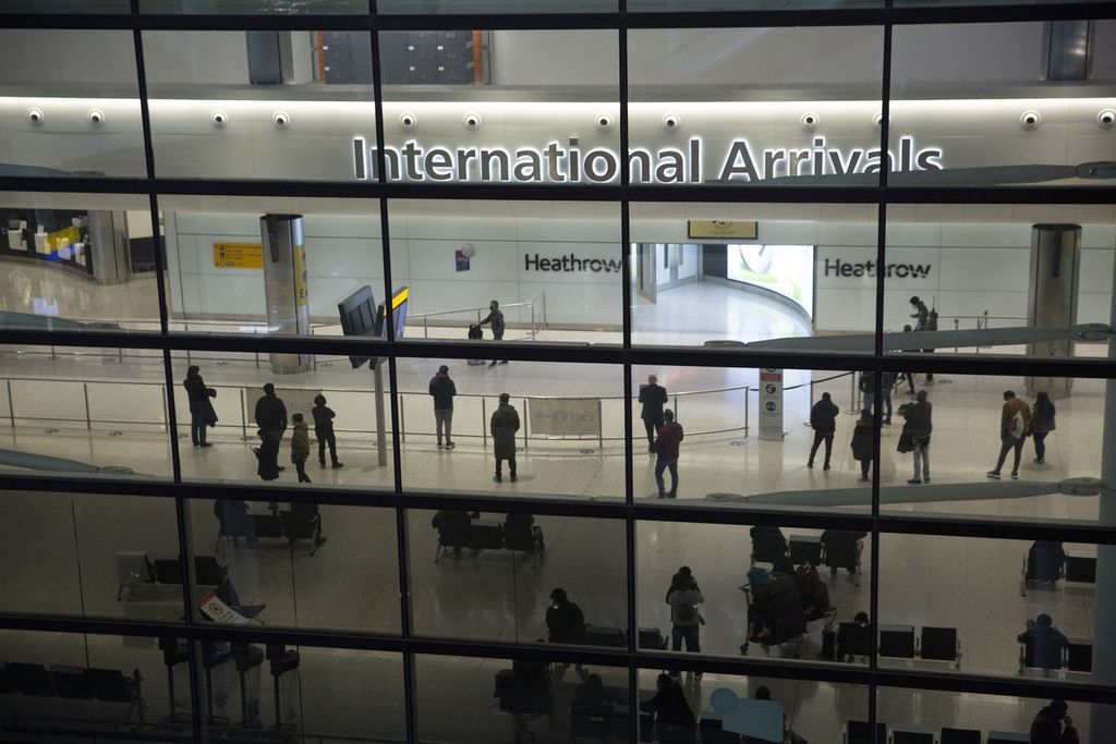 Suasana Bandara Heathrow, Inggris, Januari 2021.