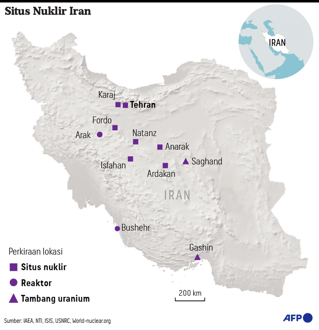 Situs nuklir Iran Infografik