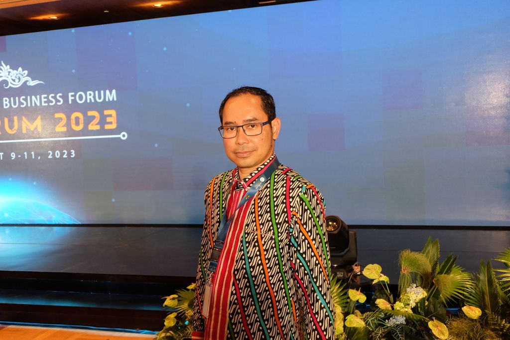 Direktur Pelindungan Warga Negara Indonesia dan Badan Hukum Indonesia Kementerian Luar Negeri, Judha Nugraha, di sela Government and Business Forum (GABF) Tech Forum 2023, Kamis (10/8/2023), di Denpasar, Bali.