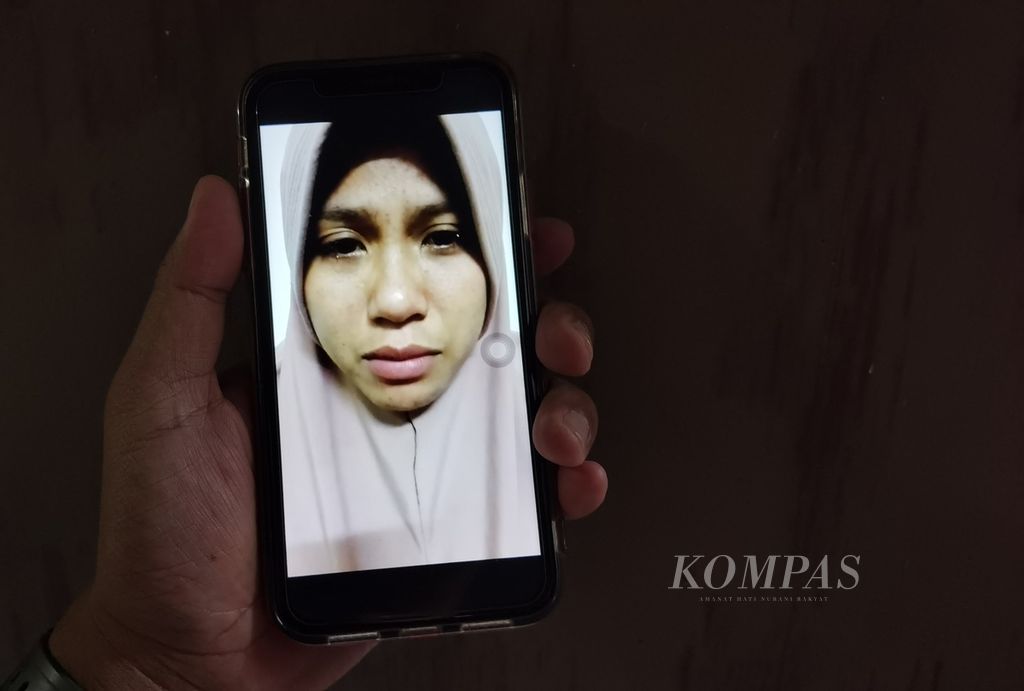 Foto tayangan video yang memperlihatkan Siti Mahyati (37), seorang pekerja migran Indonesia asa Lombok, Nusa Tenggara Barat, seperti terlihat, Selasa (9/5/2023).