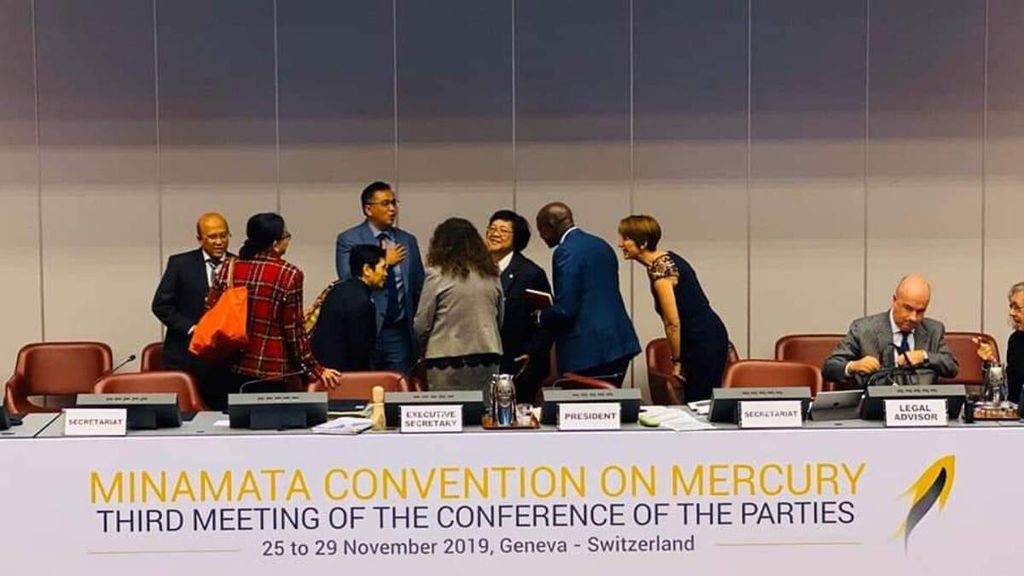 MenterI Siti Nurbaya saat mengikuti Konferensi Para Pihak (COP) Ke-3 Konvensi Minamata di Geneva, Swiss.