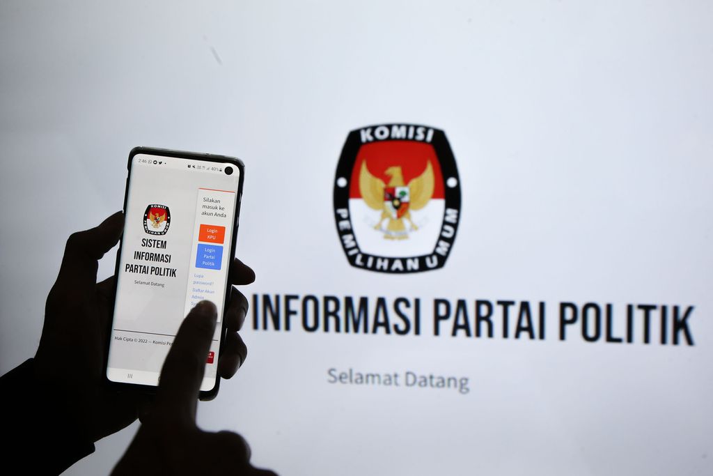Komisi Pemilihan Umum (KPU) meluncurkan Sistem Informasi Partai Politik (Sipol) Pemilu 2024 di Gedung KPU, Jakarta, Jumat (24/6/2022).