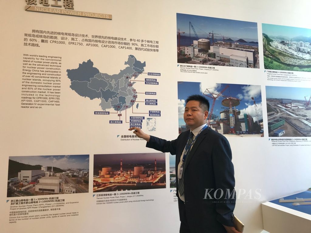 Pihak Energy China Kamis (7/6/2018) menjelaskan kepada wartawan peliput KTT Inisiatif Sabuk dan Jalan 2018 (Belt & Road Initiative Summit) di Beijing, China, tentang berbagai proyek yang sudah, sedang, dan akan dibangun.