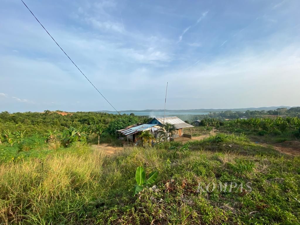 Kondisi lahan di Kampung Tanjung Banun, Kecamatan Galang, Pulau Rempang, Provinsi Kepulauan Riau, Selasa (26/9/2023).