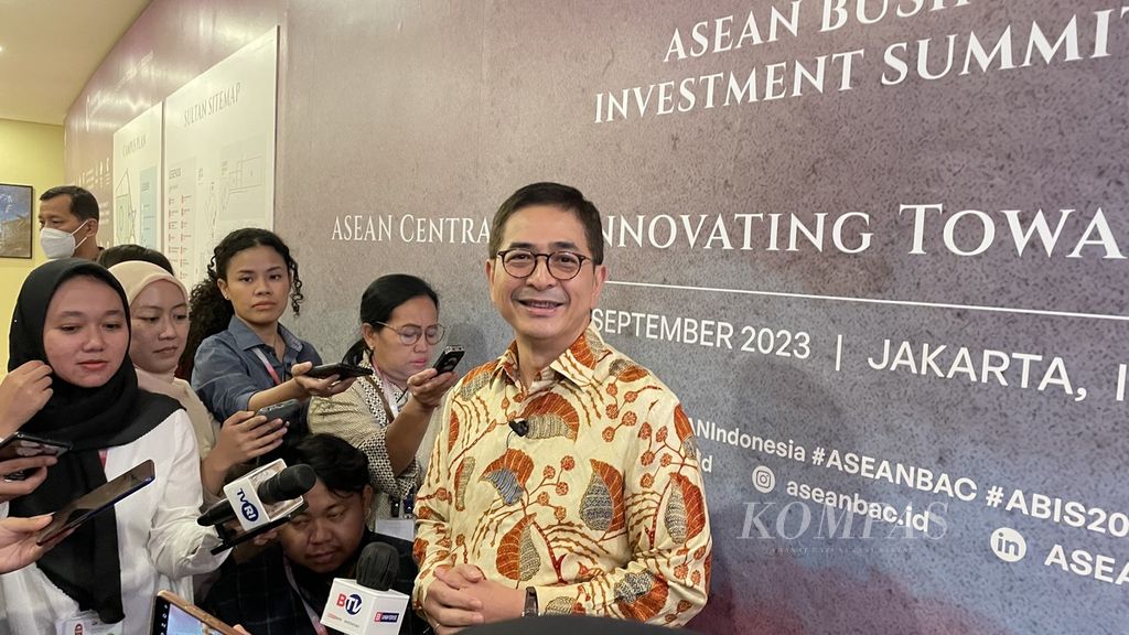 Ketua Umum Kamar Dagang dan Industri (Kadin) Indonesia sekaligus Ketua ASEAN Business Advisory Council (ASEAN-BAC) Arsjad Rasjid saat ditemui di sela ASEAN Business Investment & Summit, Senin (4/9/2023).