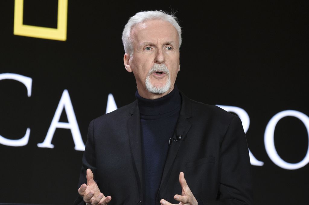 James Cameron saat menjadi salah satu pembicara  di acara National Geographic "Secrets of the elephants" di California, AS, Jumat, 13 Januari 2023. 