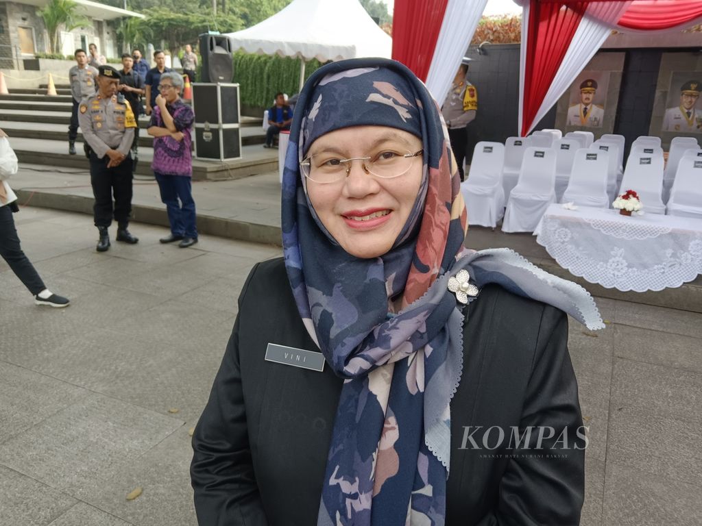 Kepala Dinas Kesehatan Jawa Barat Vini Adiana Dewi saat ditemui di Kota Bandung, Jawa Barat, Rabu (3/4/2024).