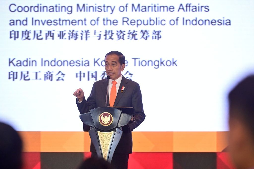 Presiden Joko Widodo menilai investasi China di Indonesia adalah cepat dan tepat. Hal ini disampaikannya dalam Forum Bisnis Indonesia-Republik Rakyat China (RRC) yang digelar di China World Hotel, Beijing, China, Senin (16/10/2023).