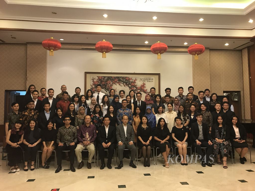 Peserta pertukaran mahasiswa Indonesia-China 2018. Kompas/Ahmad Arif