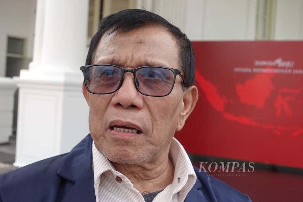 Ketua Umum Persatuan Wartawan Indonesia (PWI) Hendry Ch Bangun di Kompleks Istana Kepresidenan Jakarta, Selasa (7/11/2023).