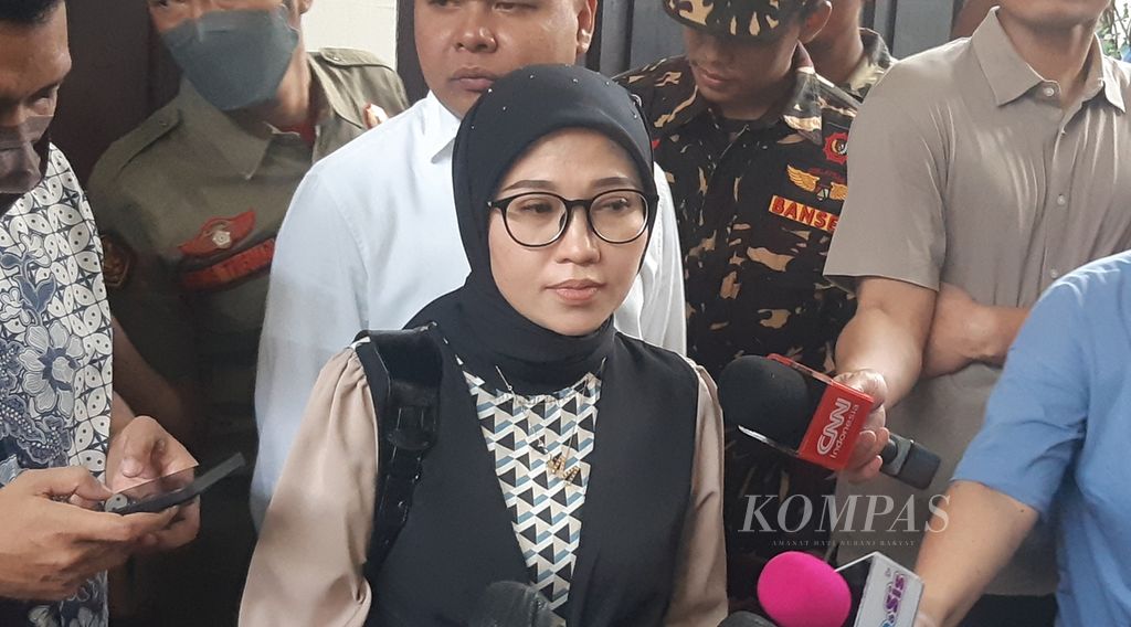 Mellisa Anggraini, kuasa hukum korban penganiayaan, seusai sidang tuntutan terhadap anak berkonflik dengan hukum, AG, di Pengadilan Negeri Jakarta Selatan, Jakarta, Rabu (5/4/2023).