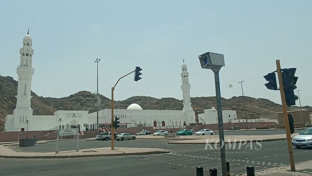 Suasana Masjid Khandak di Madinah, Arab Saudi, Senin (25/7/2022). 