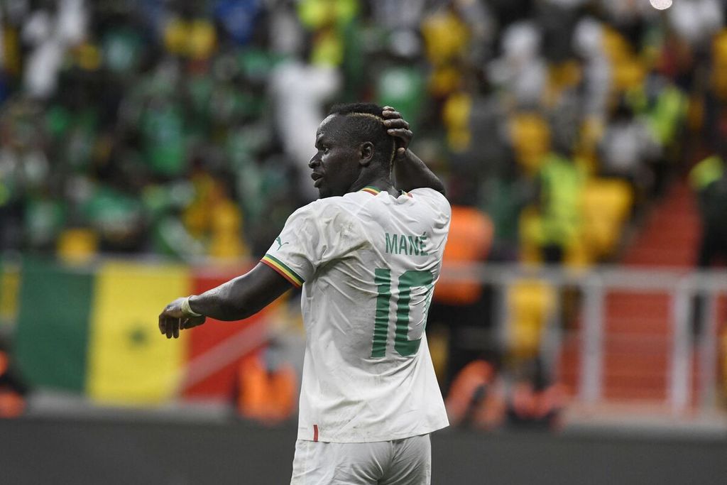 Sadio Mane, memperkuat tim nasional Senegal saat melawan Benin pada laga kualifikasi Piala Afrika di Stade Me. Abdoulaye Wade, Diamniadio, Dakar, Senegal,  4 Juni 2022. 