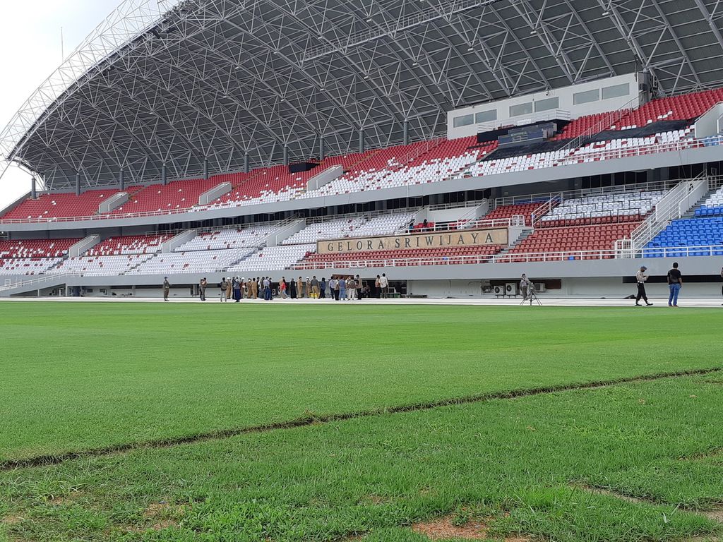 Kondisi Stadion Gelora Sriwijaya yang terletak di Komplek Olahraga Jakabaring, Palembang, Sumatera Selatan, Selasa (8/12/2020). 