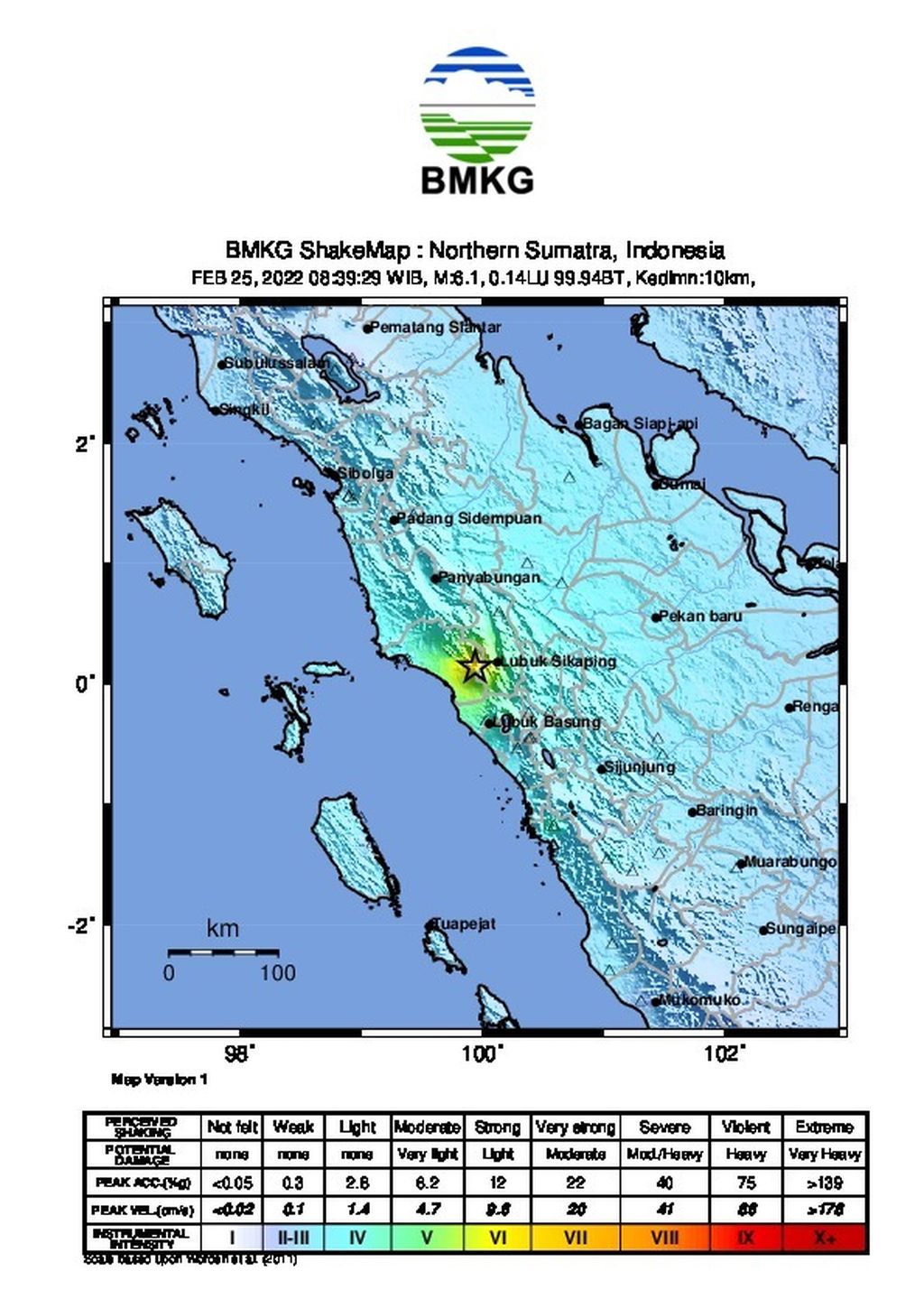 Gempa beruntun dan merusak yang berpusat di darat melanda Talamau, Pasaman Barat, Sumatera Barat, Jumat (25/2/2022). Gempa pertama berkekuatan M 5,2 terjadi pukul 08.35 WIB, diikuti M 6,1 terjadi pukul 08.39 WIB dan serangkaian gempa susulan lain dengan skala terbesar M 4,2.