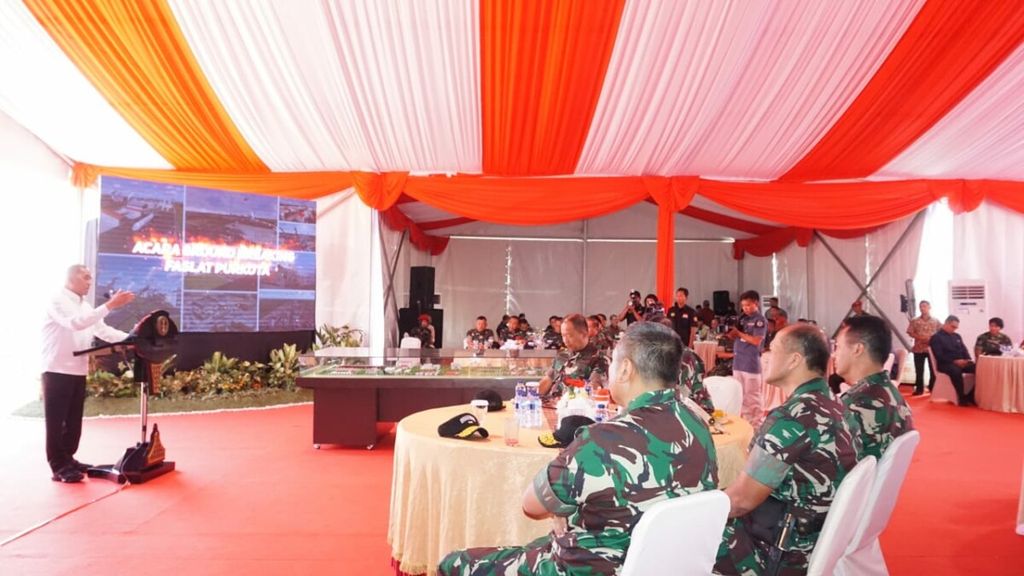 Peresmian peletakkan batu pertama pembangunan fasilitas pertempuran kota pasukan khusus TNI di Batujajar Bandung Barat