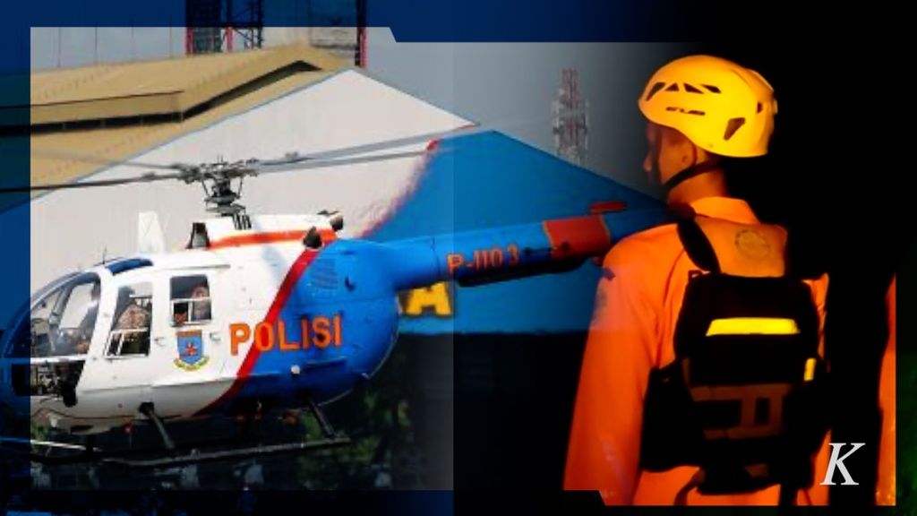 Helikopter Polri dilaporkan hilang kontak di Belitung Timur, Kepulauan Bangka Belitung, Minggu (27/11/2022).