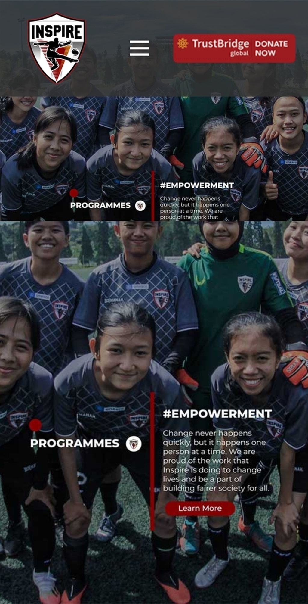 Screenshot of the official Inspire Indonesia website