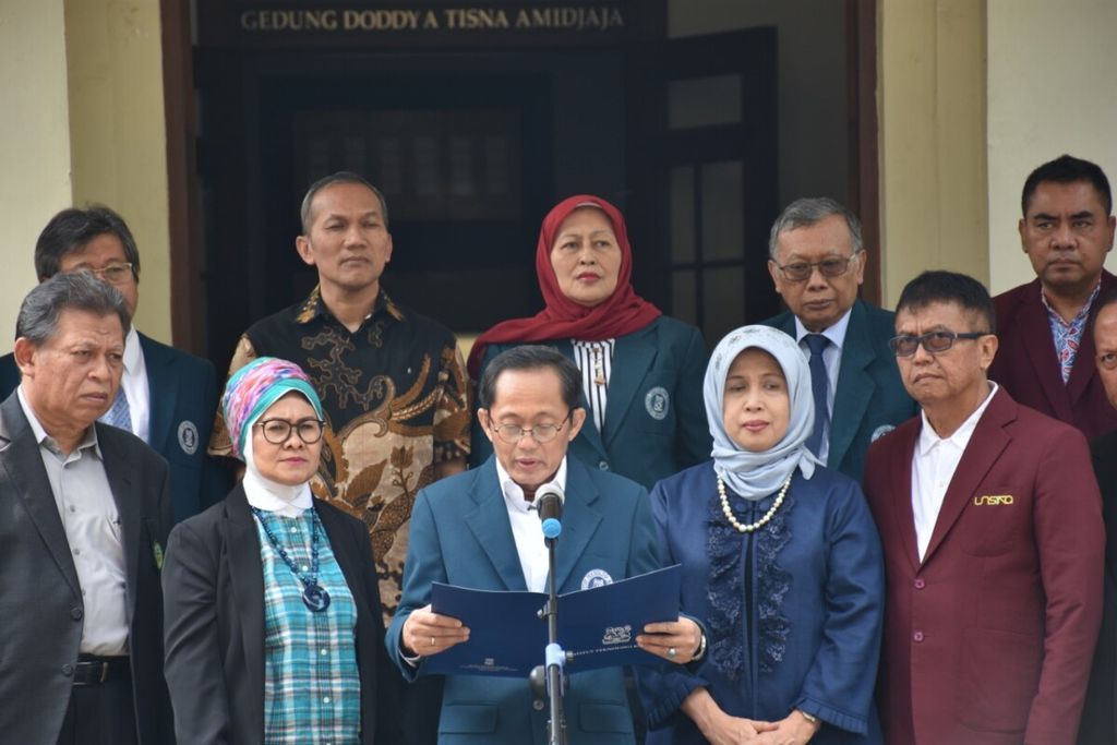 Pernyataan MRPTNI majelis rektor perguruan tinggi Indonesia tolak people power pilpres 2019 di bandung jawa barat