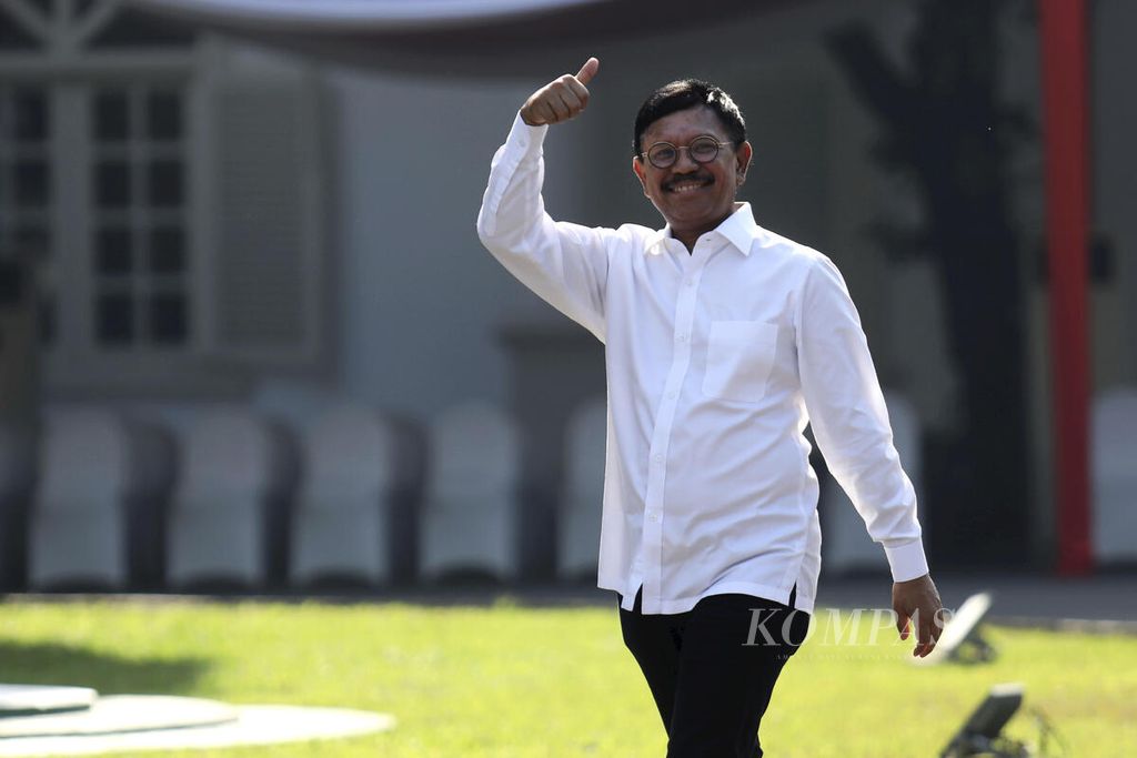 Politisi Partai Nasdem yang juga Menkominfo Johnny G Plate, di Jakarta, Selasa (22/10/2019).