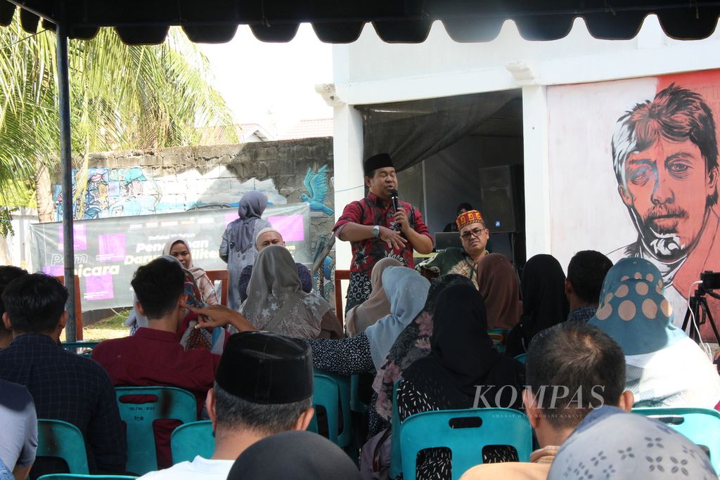 Diskusi Refleksi 20 Tahun Darurat Militer di Aceh, Tantangan Pemulihan bagi Korban HAM Masa Lalu, Jumat (19/5/2023) di Banda Aceh. 