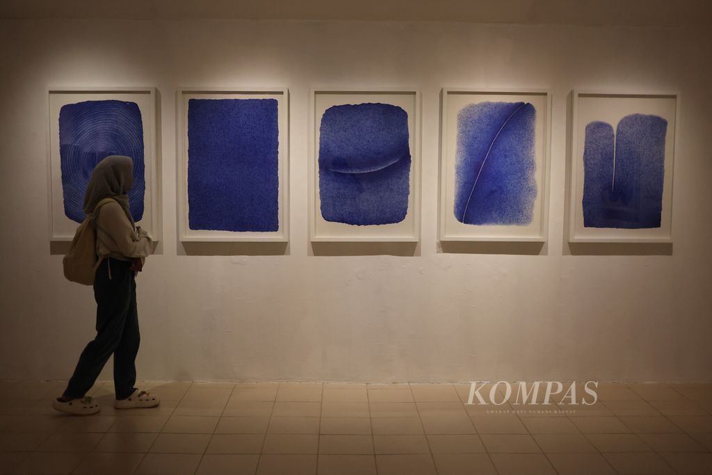 Karya Rizal Misilu ditampilkan dalam pameran Balistik24 di Jogja Gallery, Yogyakarta, Kamis (15/2/2024).