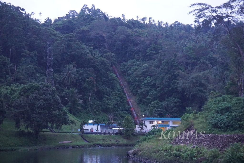 Fasilitas PLTA Tanggari I di Desa Tanggari, Minahasa Utara, Sulawesi Utara, Rabu (19/1/2022).
