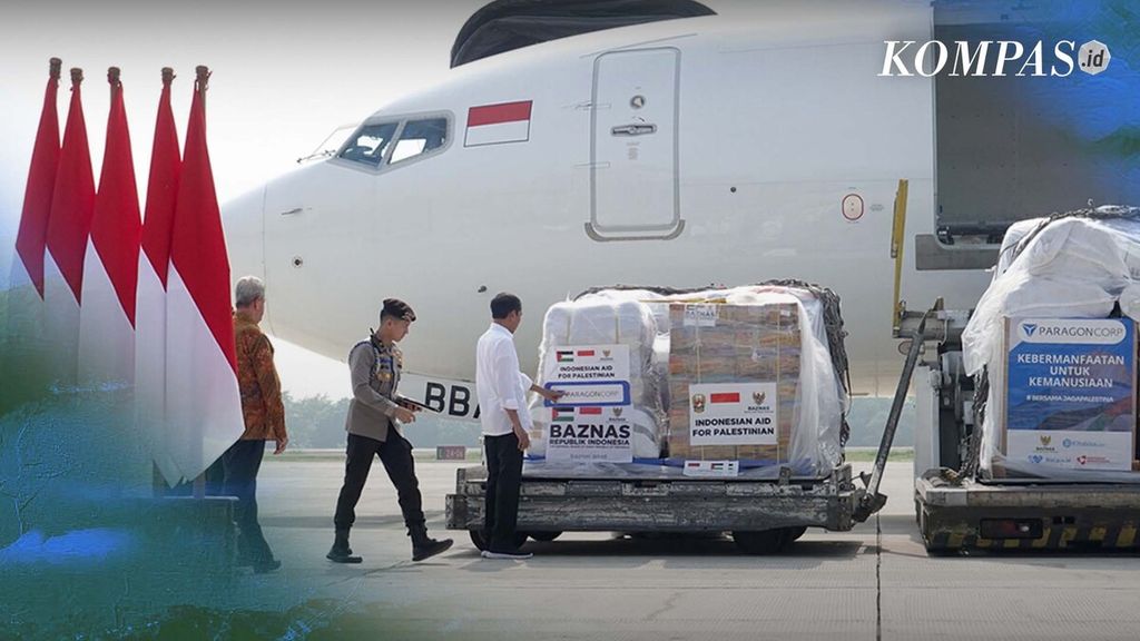 Presiden Joko Widodo melepas bantuan tahap kedua dari Indonesia untuk Palestina, Senin (20/11/2023). Selain mengirim bantuan, Indonesia kembali menyerukan perdamaian di Gaza.
