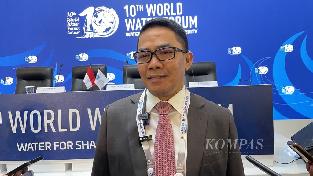 Walikota Samarinda, Kalimantan Timur, Andi Harun menemui awak media dalam wawancara cegat di sela World Water Forum dan Forum Air Dunia ke-10 di Nusa Dua, Bali, Rabu (22/5/2024).