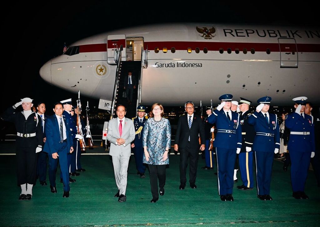 President Joko Widodo arrived at San Francisco International Airport, United States on Tuesday, 14 November 2023, at around 6.35 PM local time or Wednesday, 15 November 2023, at 9.35 AM Western Indonesia Time.