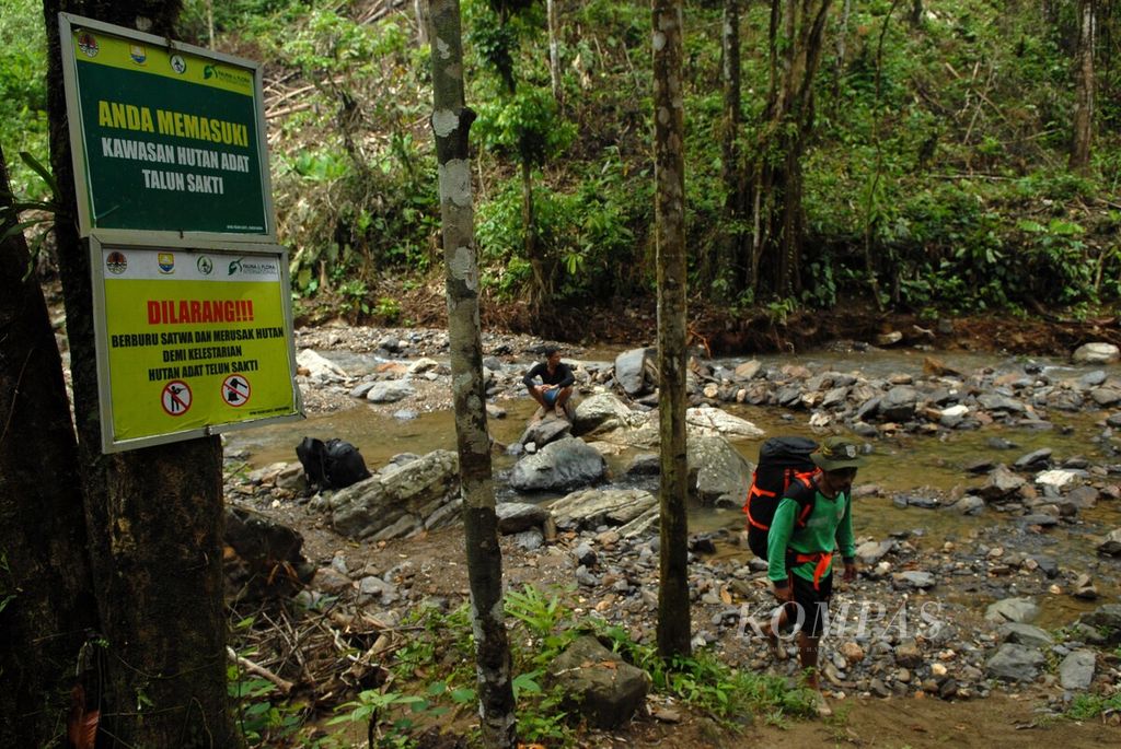 Hutan Adat Talun Sakti di Dusun Muara Seluro, Desa Raden Anom, Batangasai, Kabupaten Sarolangun, Jambi, Kamis (23/11/2023).