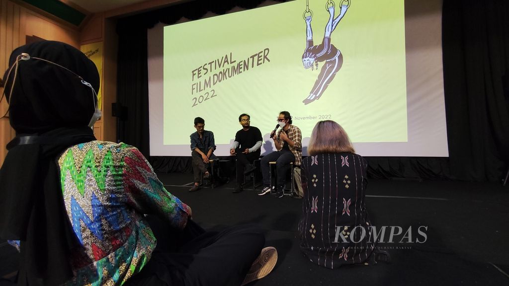 Diskusi film di gedung bekas Bioskop Permata, Yogyakarta, Kamis (17/11/2022).