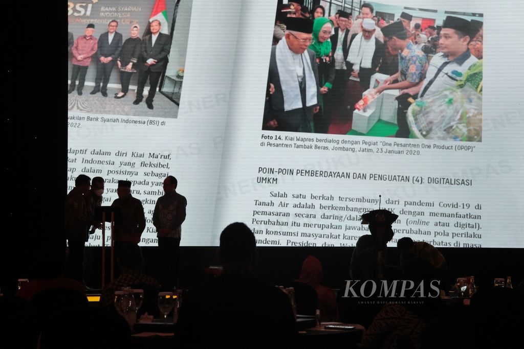 Perayaan 80 tahun Wakil Presiden Maruf Amin ditandai dengan peluncuran buku <i>Wapres Kiai, Kiai Wapres</i>, Sabtu (11/3/2023).