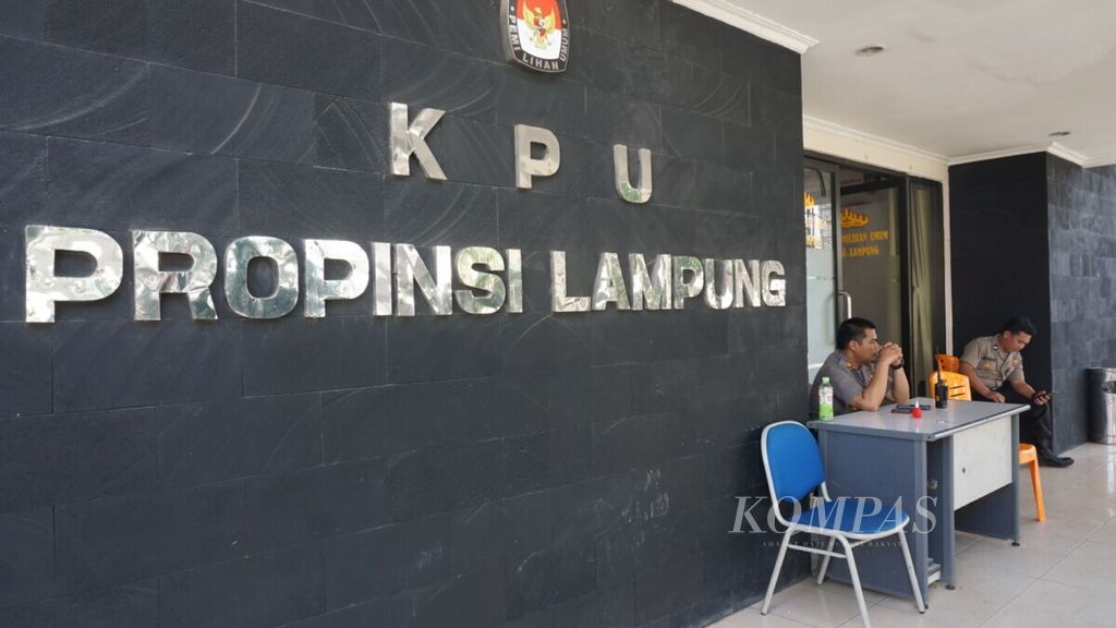 Suasana di kantor KPU Provinsi Lampung, Rabu (22/5/2019), di Bandar Lampung.