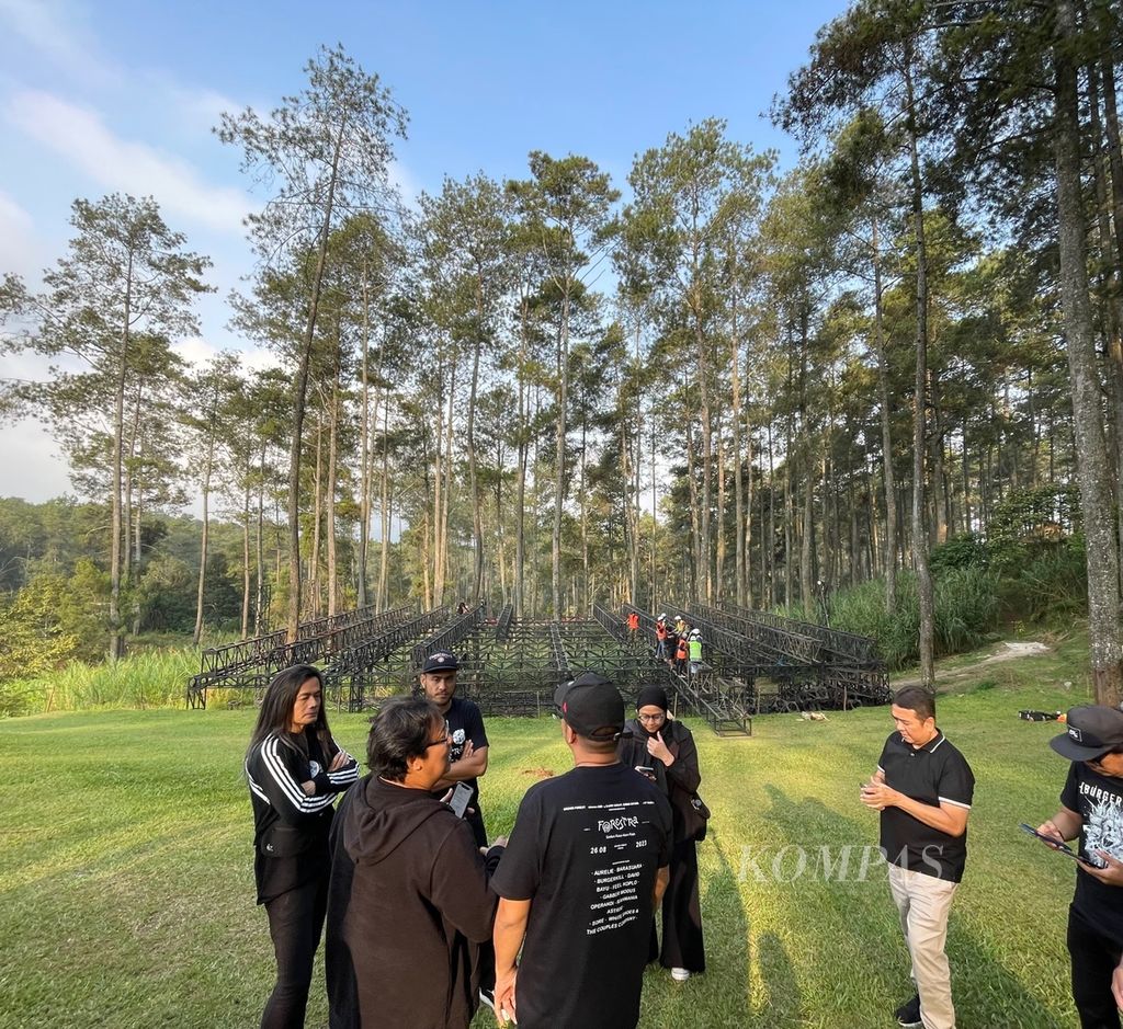 Persiapan Forestra 2023 pada Rabu (9/8/2023) di Orchid Forest Cikole, Lembang, Bandung, Jawa Barat.